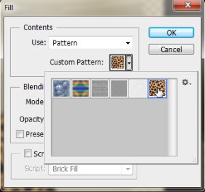 Select to fill the entire layer with your pattern. You can do this with your own pattern or texture as well.