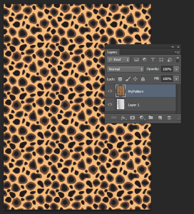 The pattern is applied to the entire layer