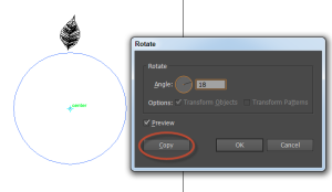 Alt/Option+click on the center point of the circle with the Rotate tool selected.